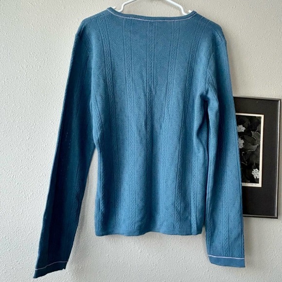 Oobe Henley fitted wool blend lightweight knit eyelets prep base layer Large‌‌‌ - Picture 7 of 10